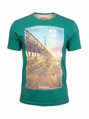 HRX Graphic T-shirt with Pier Print in Teal